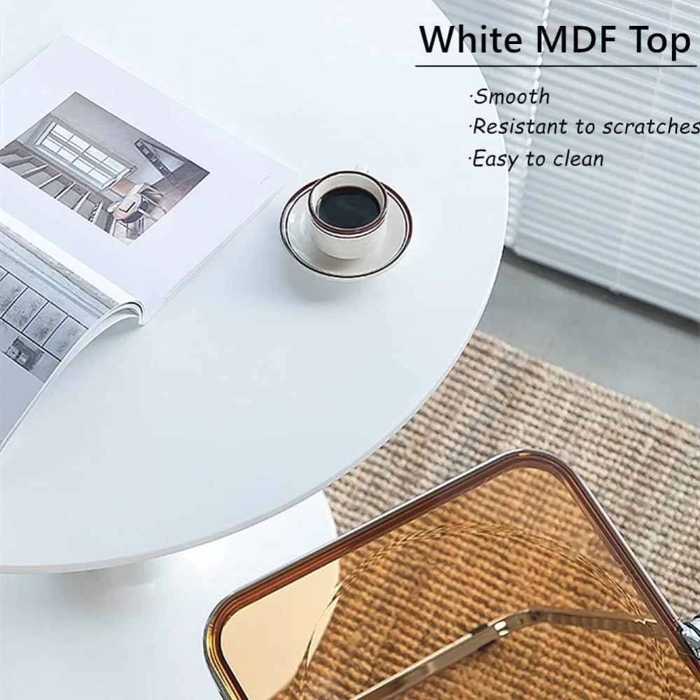 طاولة طعام مستديرة باللون الأبيض مع قاعدة بقاعدة، طاولة غرفة طعام توليب حديثة مقاس 31.5 بوصة تتسع لـ 1-4 أشخاص، طاولة طعام بقاعدة مستديرة #4