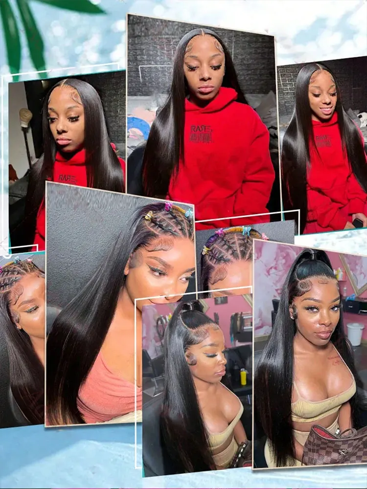 42 Inch 250% Density 13x4 13x6 Lace Frontal Wig For Black Women Brazilian Wigs Human Hair 5x5 gluess  wigs Bone Straight