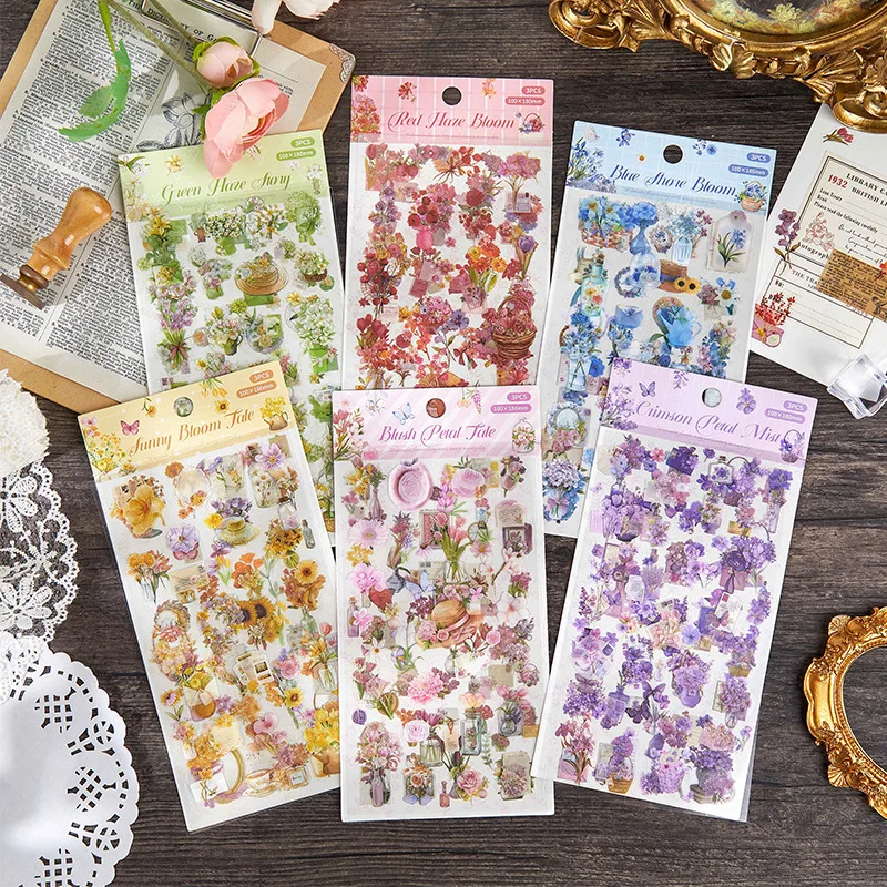 

3pcs/1lot Kawaii Scrapbook Sticker Hua Jian Man Ji Scrapbooking Supplies Planner Decorative Stationery Sticker