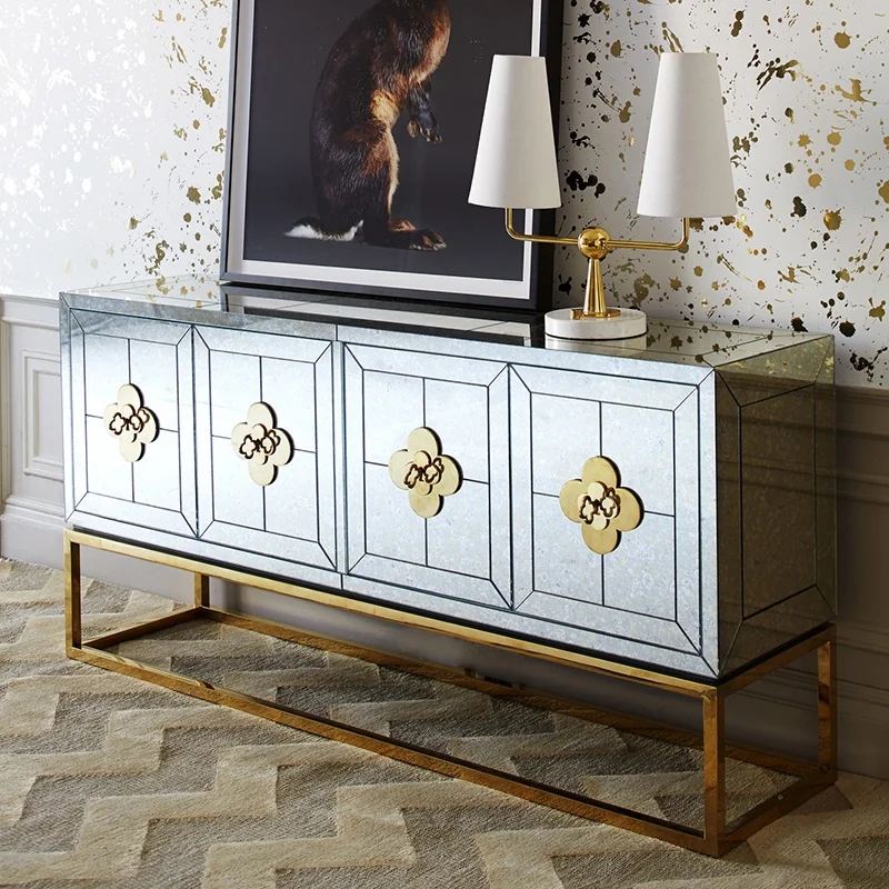 Living Room TV Cabinet High Quality Decorative Hotel Furniture Villa Cabinet Apartment