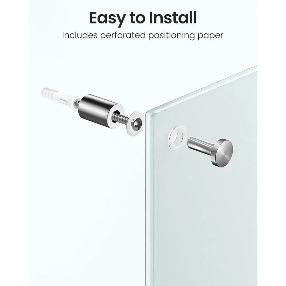 سبورة بيضاء زجاجية مغناطيسية بدون إطار مقاس 36 × 48 بوصة مع ملحقات للمنزل والمكتب والمدرسة #4