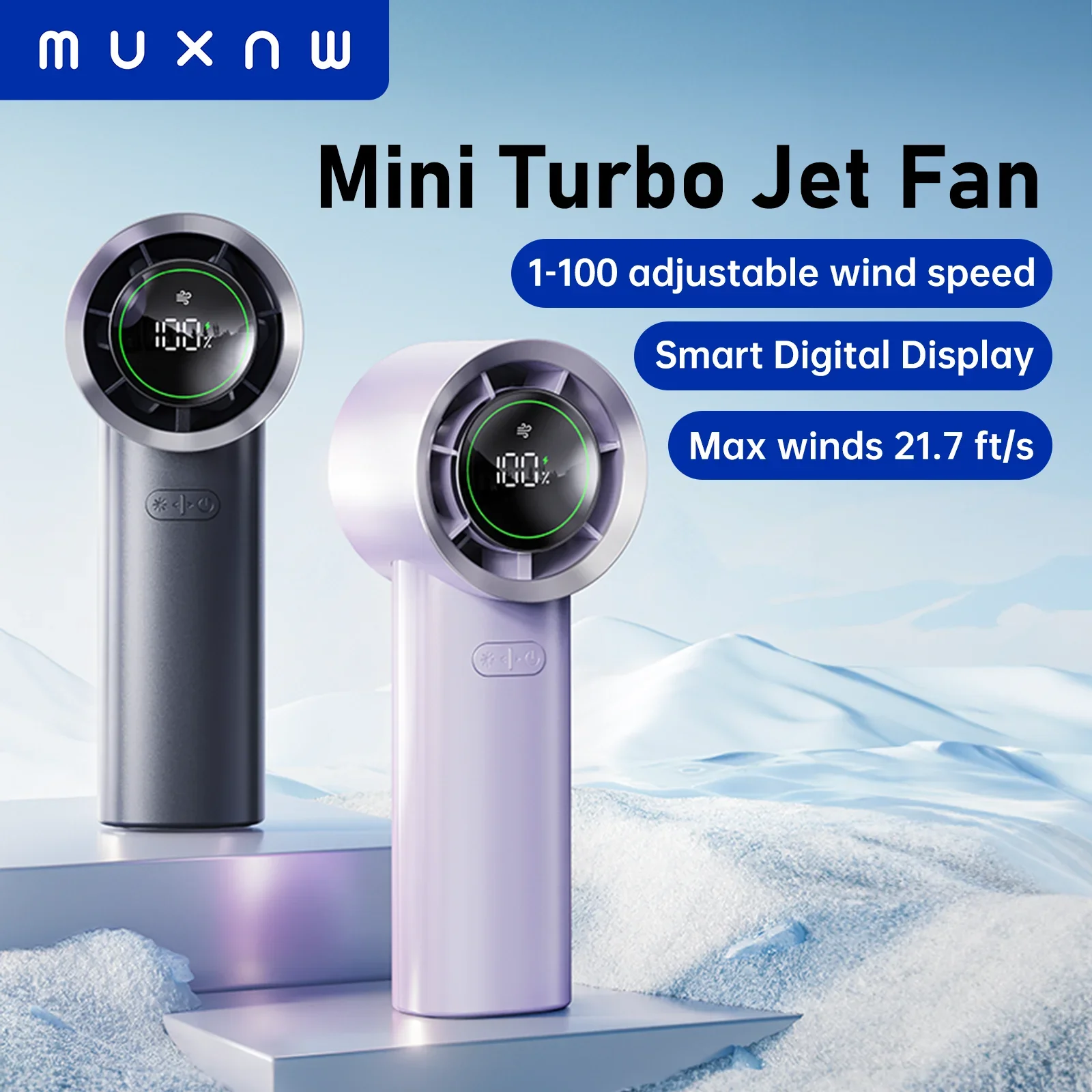 

MUXNW Mini Turbo Jet Fan: Portable Small Pocket Handheld Personal Rechargeable USB Fan Keeping Cool In Hot Weather