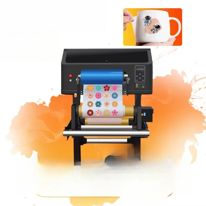 Dual XP600 roll-to-roll sticker label printing machine A3 UV DTF printer with laminator