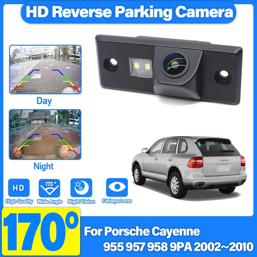 HD Rear View Camera For Porsche Cayenne 955 957 958 9PA 2002 ~ 2010 HD Night Vision Waterproof Backup Parking Reversing Camera
