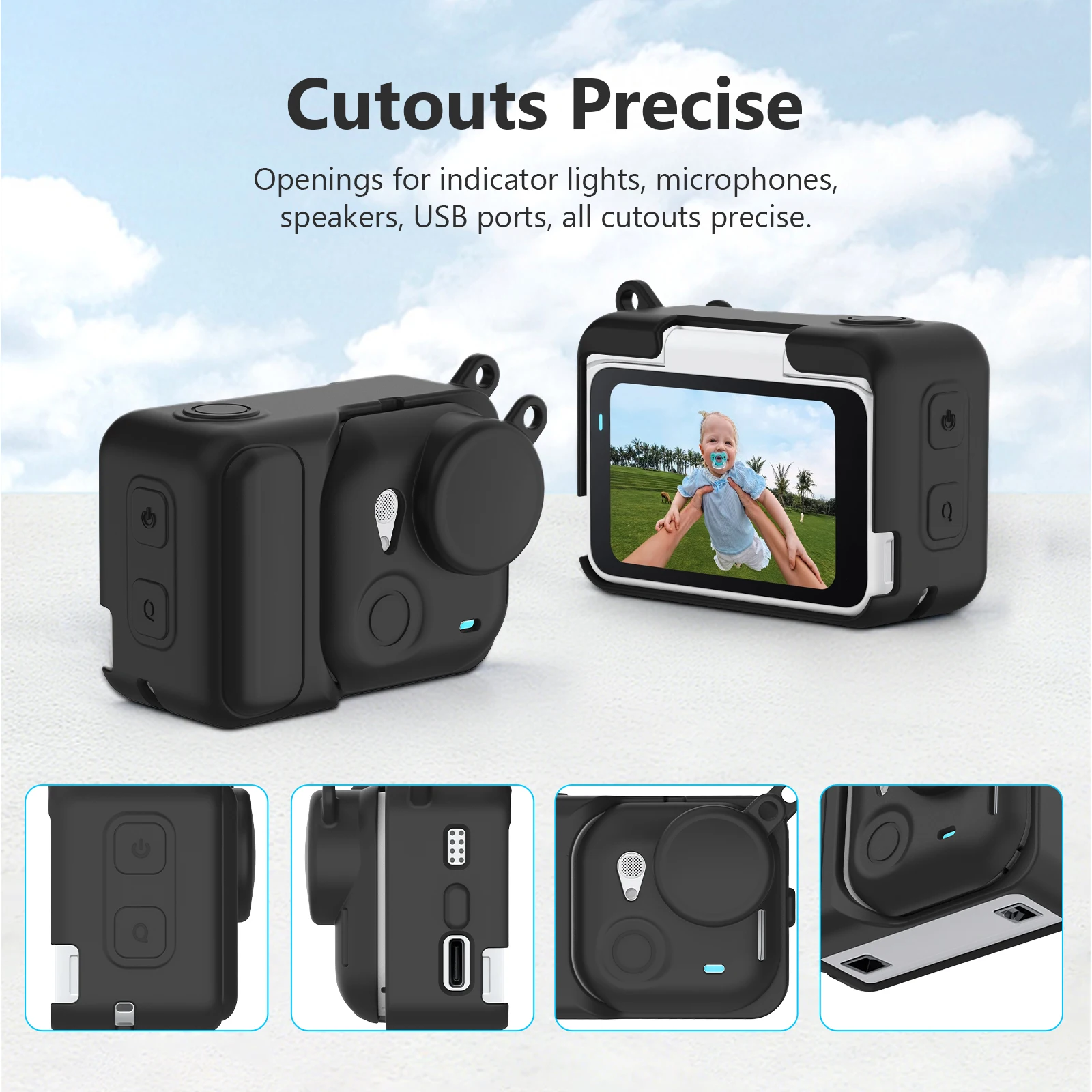 Silicone Protective Cover Case for Insta360 GO Ultra Action Camera Waterproof Silicone Case with Lens Cap & Lanyard
