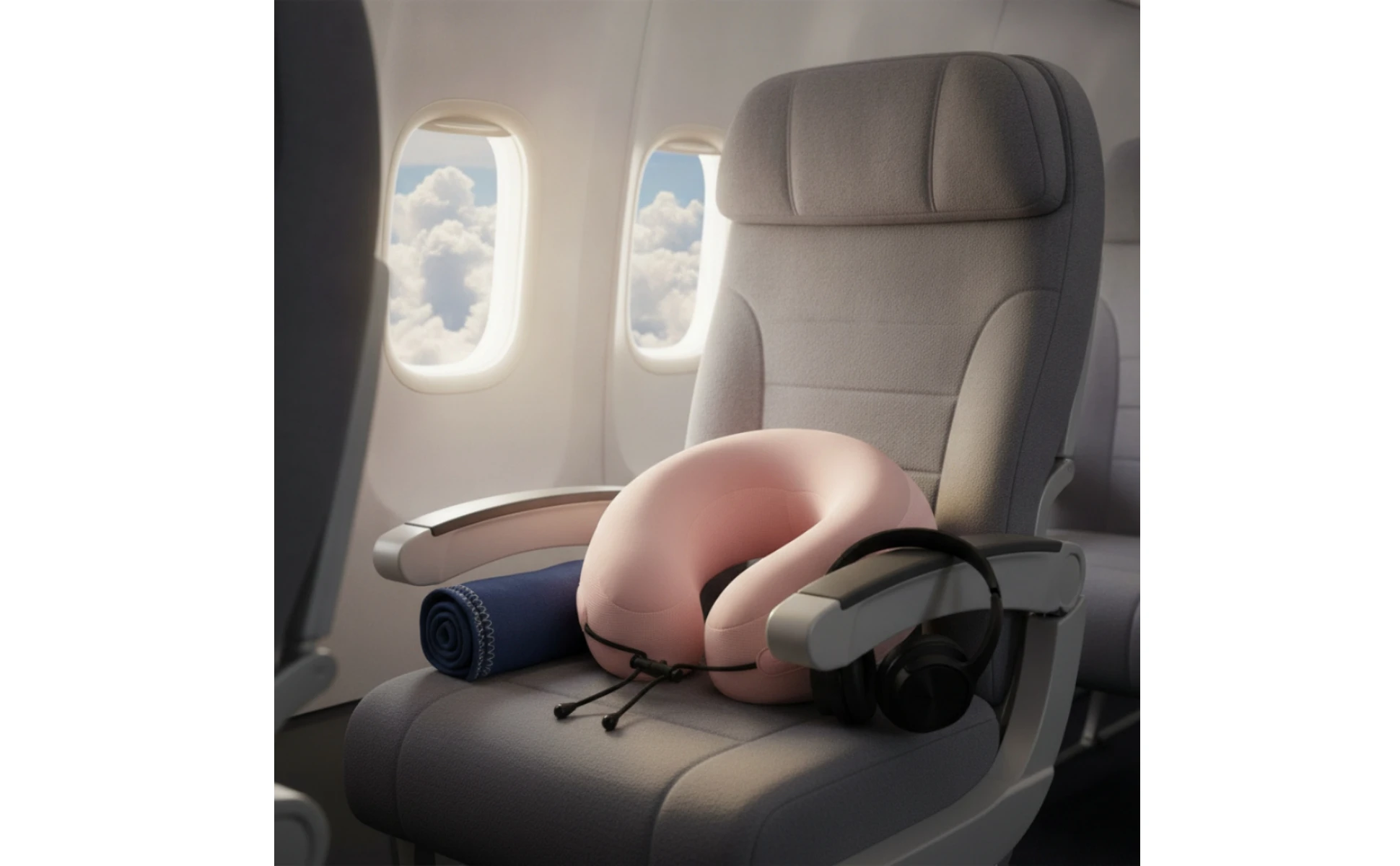 U-Shaped Neck Pillow Textured Cover U Shape Neck Pillow Headrest Ergonomic Rest Aid Lightweight