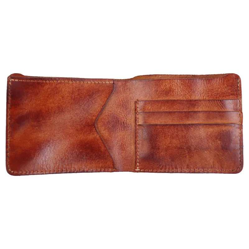 Distressed Leather Wallet for Men, Handmade Vintage Style with Multiple Card Slots for Women