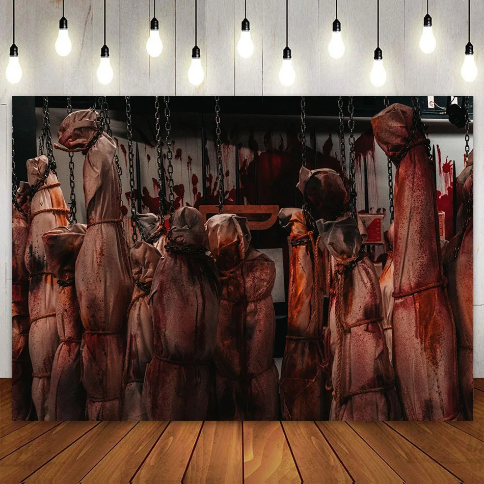 Halloween Backdrop Scary Bloody Horror And Creepy Ward Room In The Hospital Murder Party Decoration Photography Background