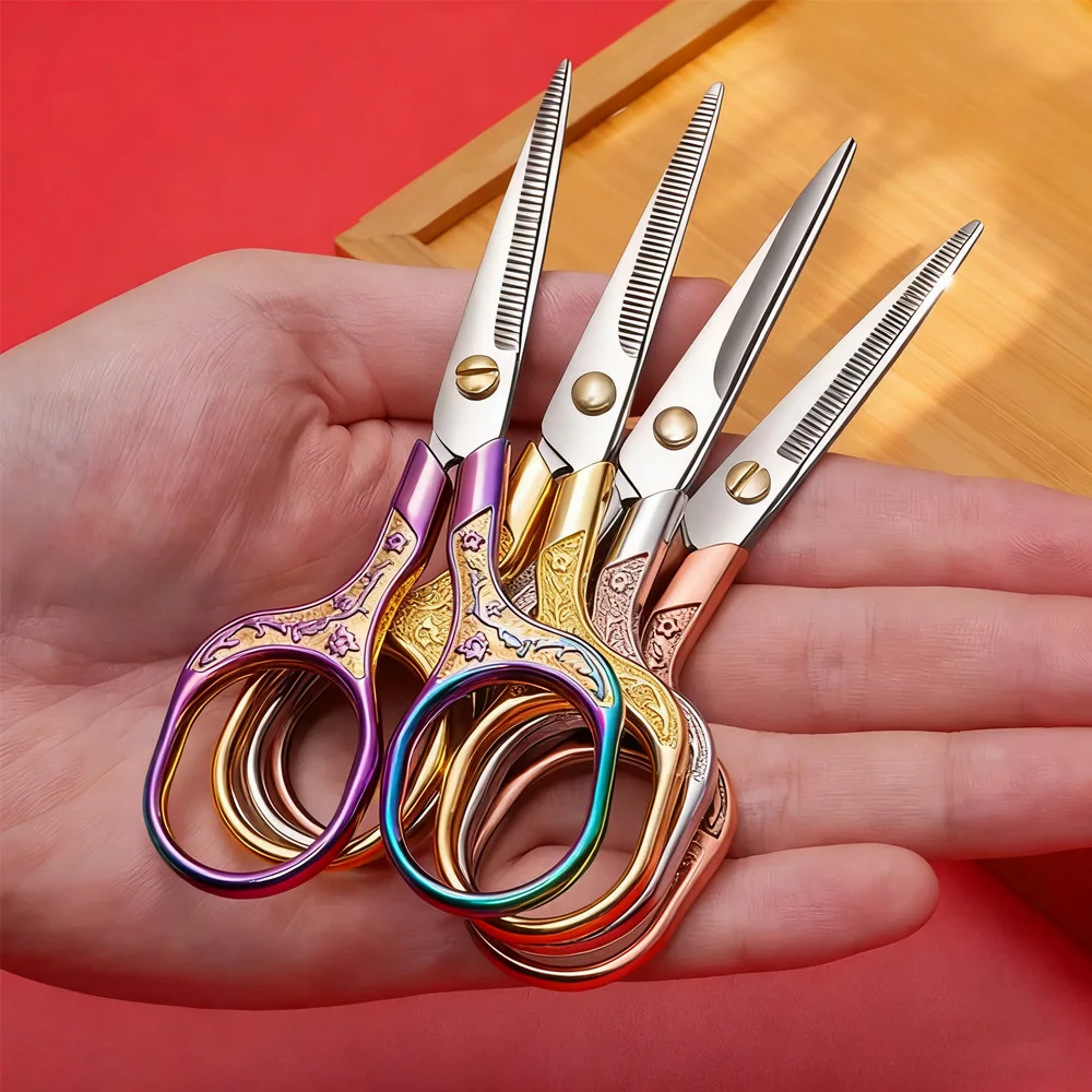 

1 шт., винтажные ножницы из нержавеющей стали для шитья, резак для ткани, ножницы для вышивки портновской нити-швейный инструмент