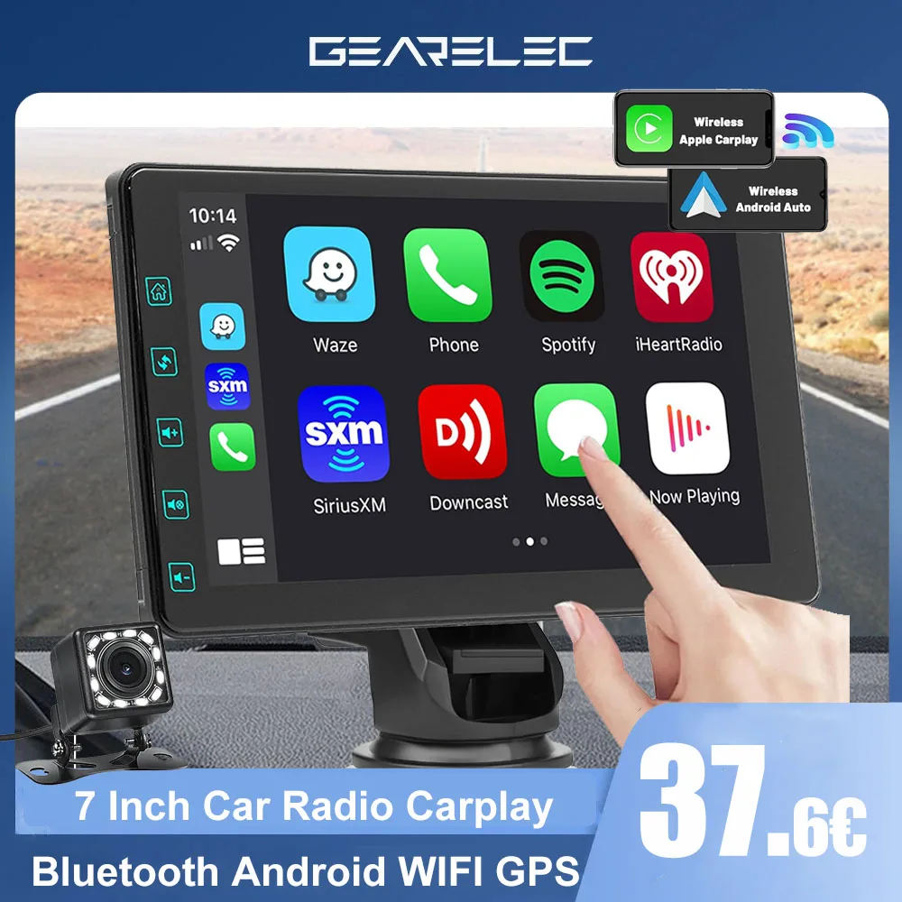 Universal 7inch Car Radio Multimedia Video Player Wireless Carplay Android Auto Portable Car Play GPS Bluetooth FM Radio Stereo