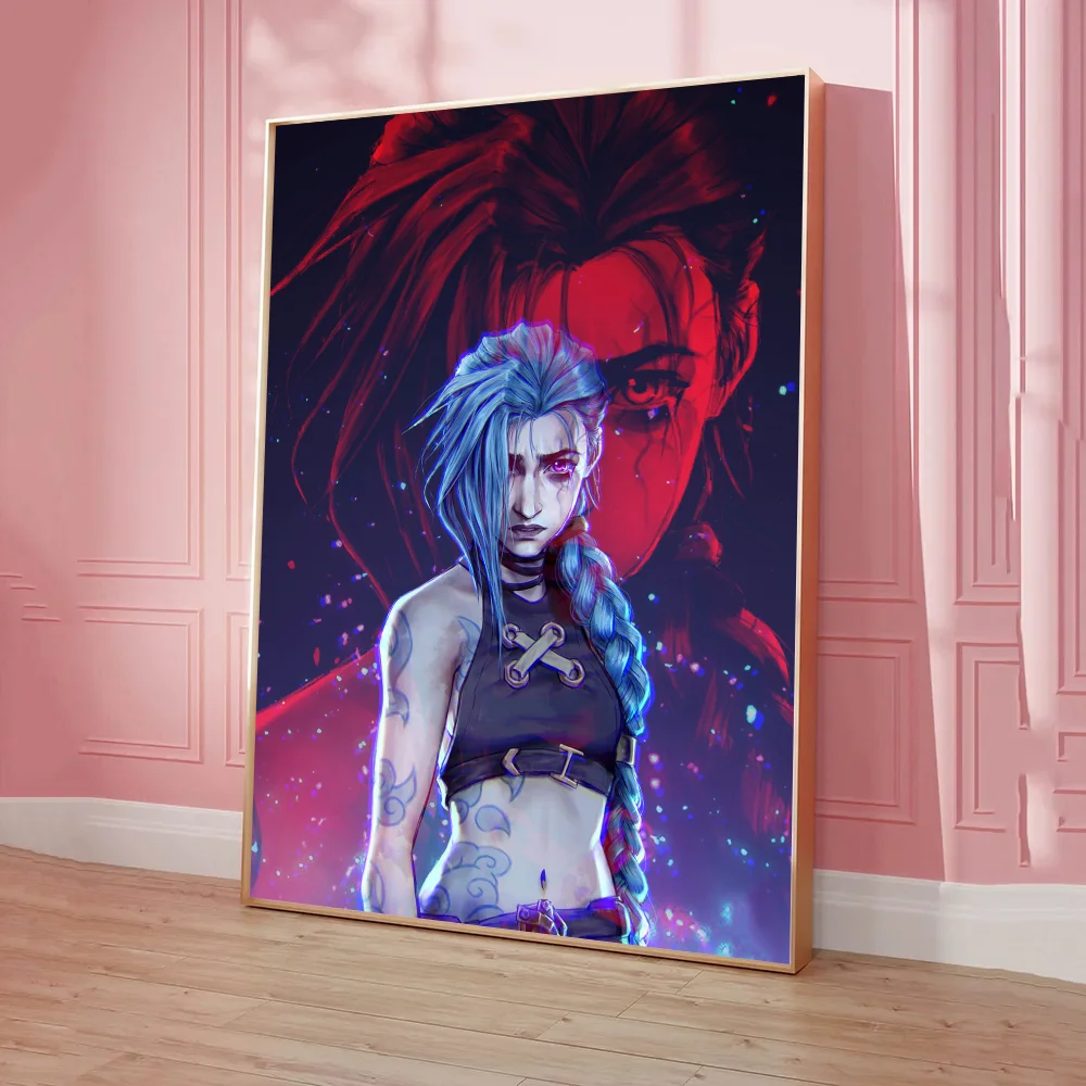 ملصق لعبة أنيمي من Arcane L LOL Jinx ، ملصقات لاصقة ، ورق كرافت عتيق ، ملصق ، غرفة ذاتية الصنع ، بار ، مقهى ، فن جمالي ، لوحة جدارية #5