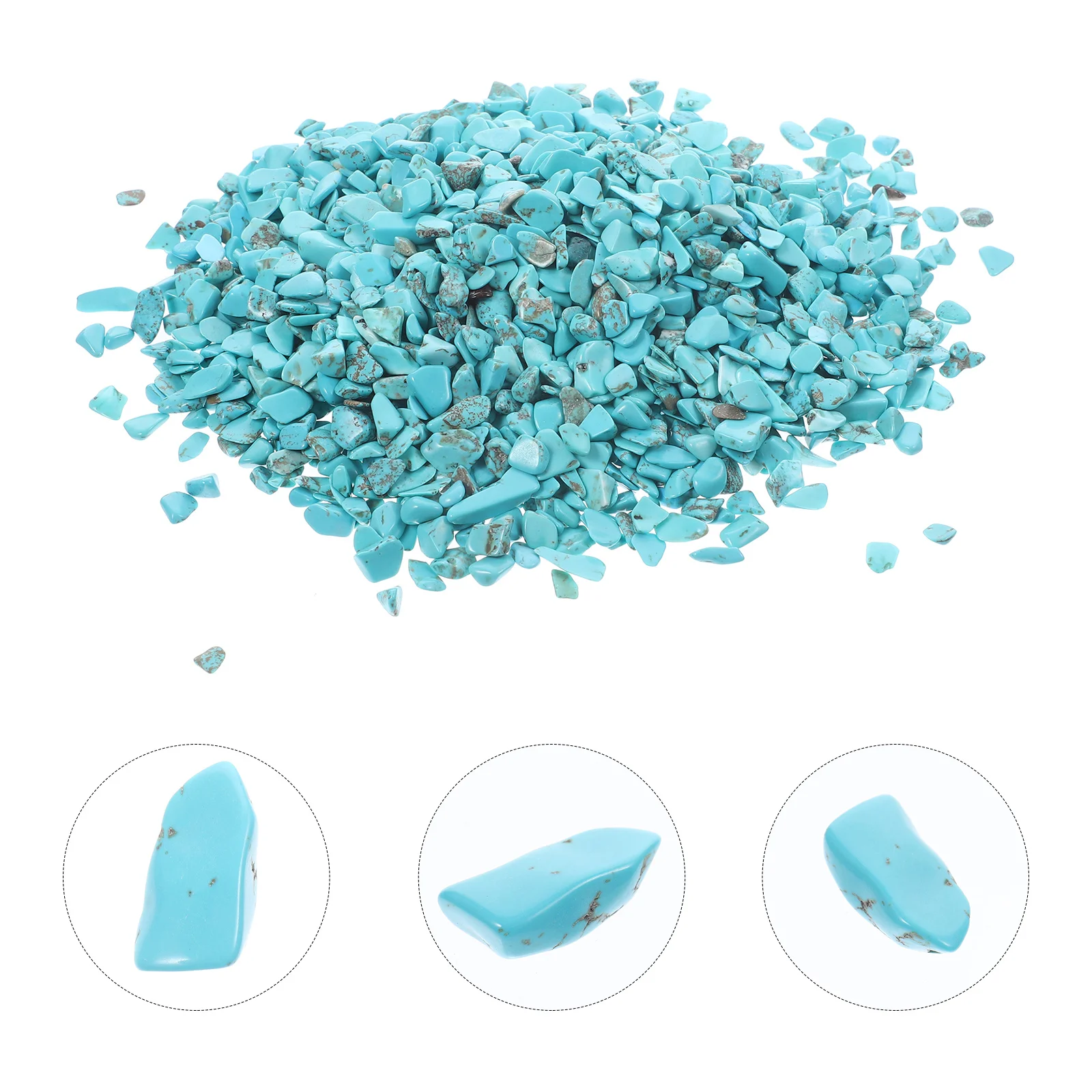 

2 Bags Turquoise Beads for Fish Tank Gravels Natural Stone Decor Aquarium Rocks Landscaping Decoration DIY Jewelry Craft