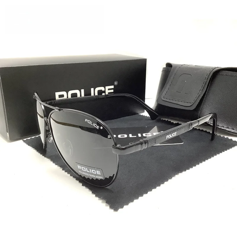 

Vintage Police Men Aluminum Polarized Sunglasses Classic Sle Eye Protection Faionable Accory for Men