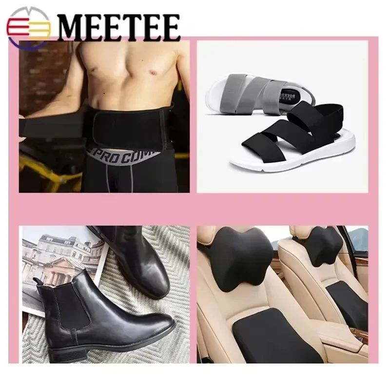1/2M Meetee 7-50cm Extra Wide Elastic Band Crochet Soft Skin Rubber Bands Underwear Pants Waist Belt DIY Sewing Accessories