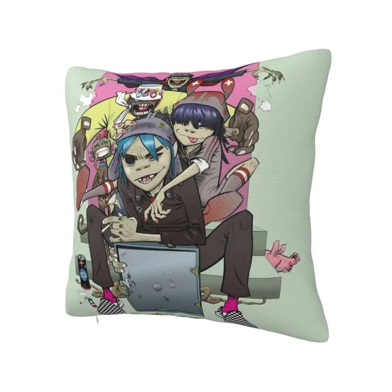 Custom Band Gorillazs Rock Cushion Covers Sofa Decoration Square Pillow Cover
