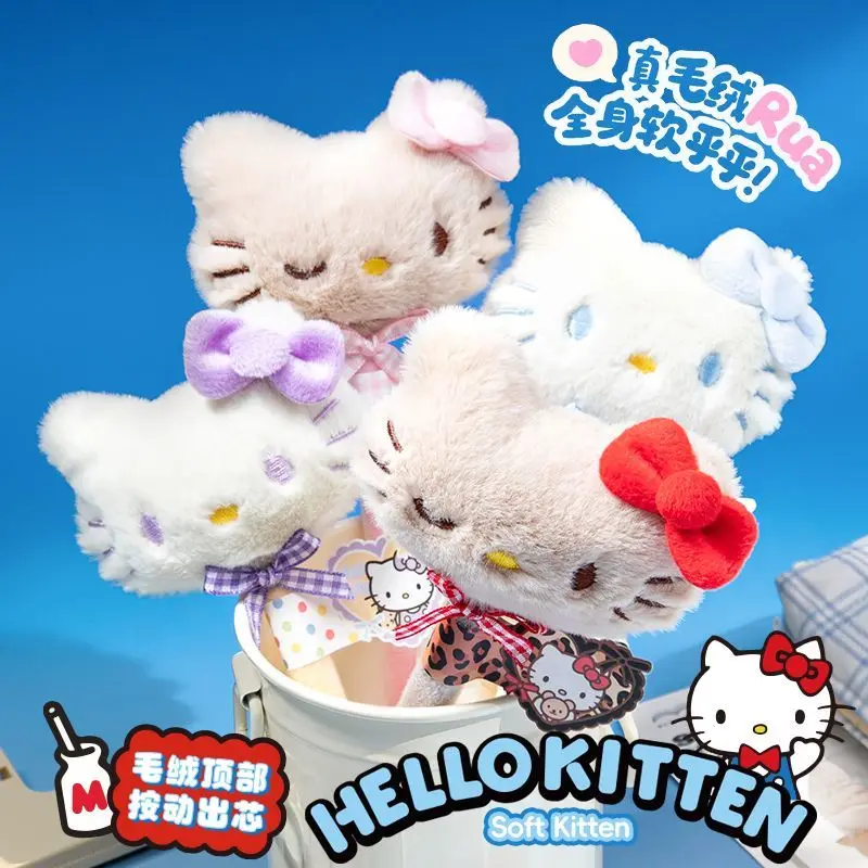 

Плюшевая ручка Sanrio Bow Hello Kitty, черная, с защитой от падений, прочная, для длительного письма, для офиса, учебы, подарок на день рождения