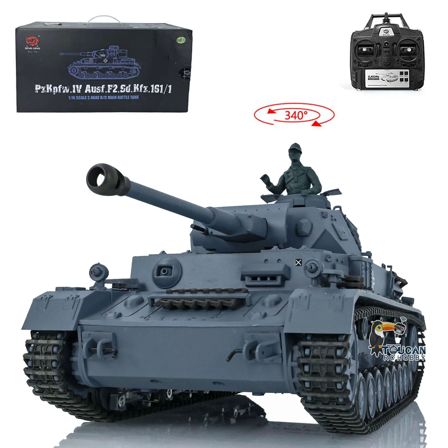 Boys Toys 2.4G HENG LONG 1/16 Scale 7.0 Plastic German Panzer IV F2 RTR RC Tank Model 3859 TH17395-SMT4