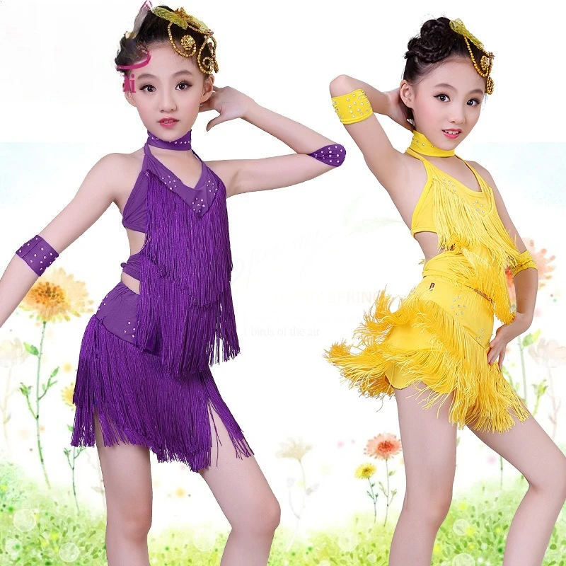 

Professional Fringe Dance Costume Set for Latin & Ballroom: Performance Outfit for Adults & Kids-Perfect for Stage & Competition