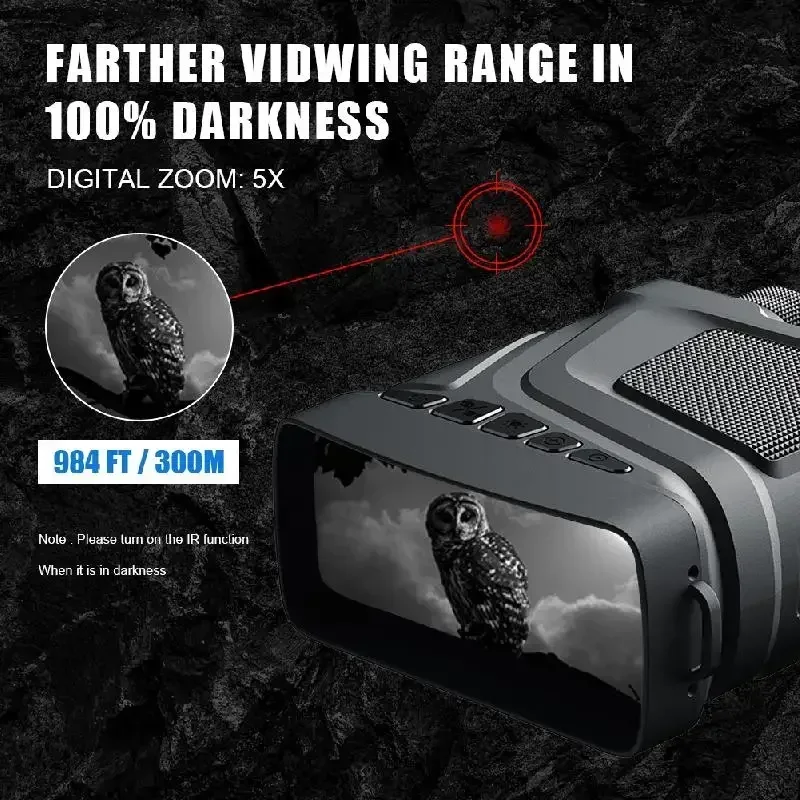 Night Vision Telescope 850nm Binoculars Infrared HD 5X Digital Zoom Telescope Night Goggles for Hunting Camping Surveillance New