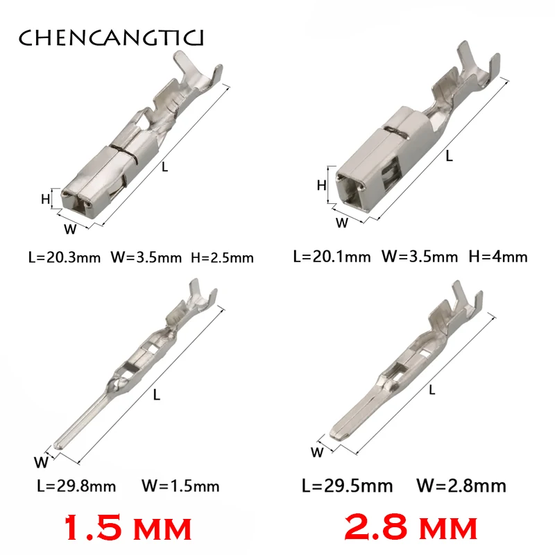 20 Pcs 1.5/2.8MM FCI Tyco Auto Crimping Wire Terminal Copper Contact Male Female Pins 211cc2s1120 211cc2s1160p 211CL3S2160