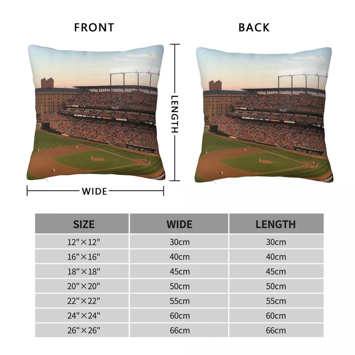 Camden Yards Busch Stadium Square Pillowcase Polyester Linen Velvet Pattern Zip Decor Pillow Case Bed Cushion Cover