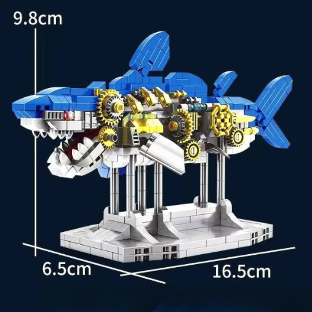 Moc Deep Sea Mechanical Shark Building Block Toy Kit Sea Creature Bricks Home Decor Children's Building Block Toys Gif