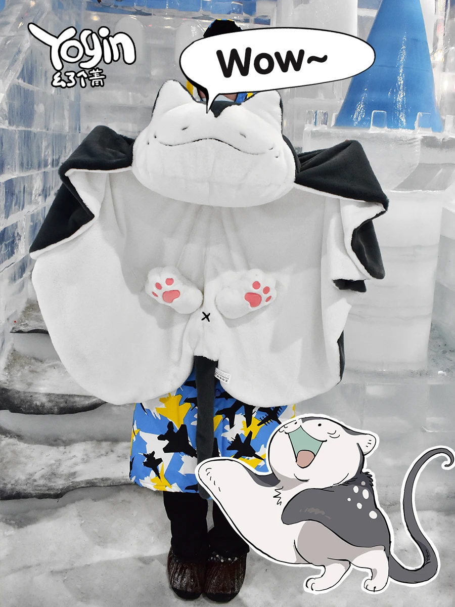 

Yogin Ray Meow Blanket Winter Warm Blanket Playsuit Funny Plush Animal Shape For Party Kids Baby