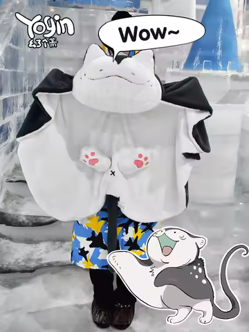 Yogin Ray Meow Blanket Winter Warm Blanket Playsuit Funny Plush Animal Shape For Party Kids Baby