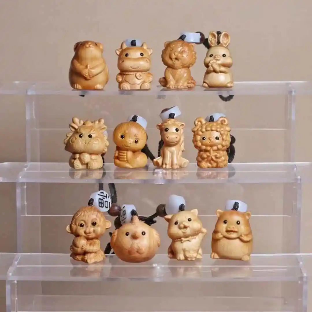 Etui-de-telephone-portable-en-bois-sculpte-taihang-porte-cles-decorations-de-bureau-pendentif-de-sac-animal-du-zodiaque-cadeau-creatif