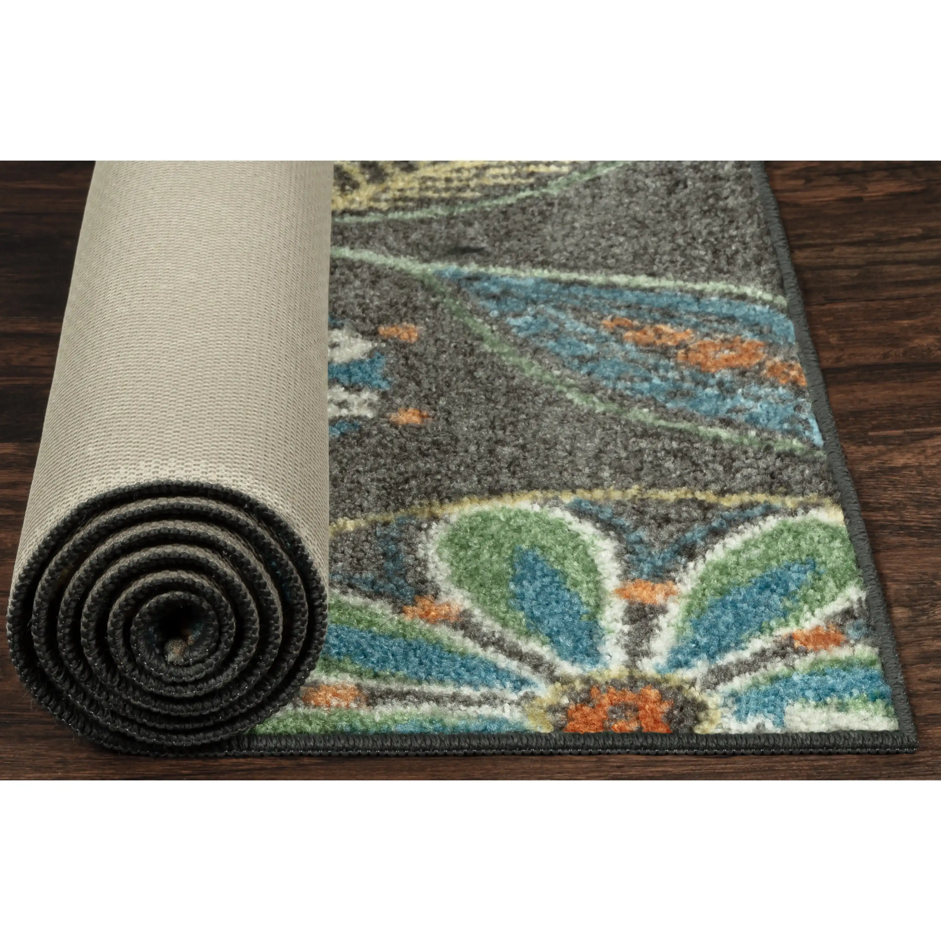 Traditional Reggie Gray Multi Floral Indoor Area Rug, 7' x 10'