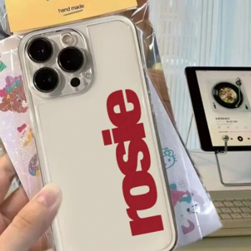 

Simple English Rosie Phone Case For iPhone 16 15 14 13 12 11 Pro Max Mini X XS SE 7 8 Plus SE 16E Shockproof Soft Cover Fundas