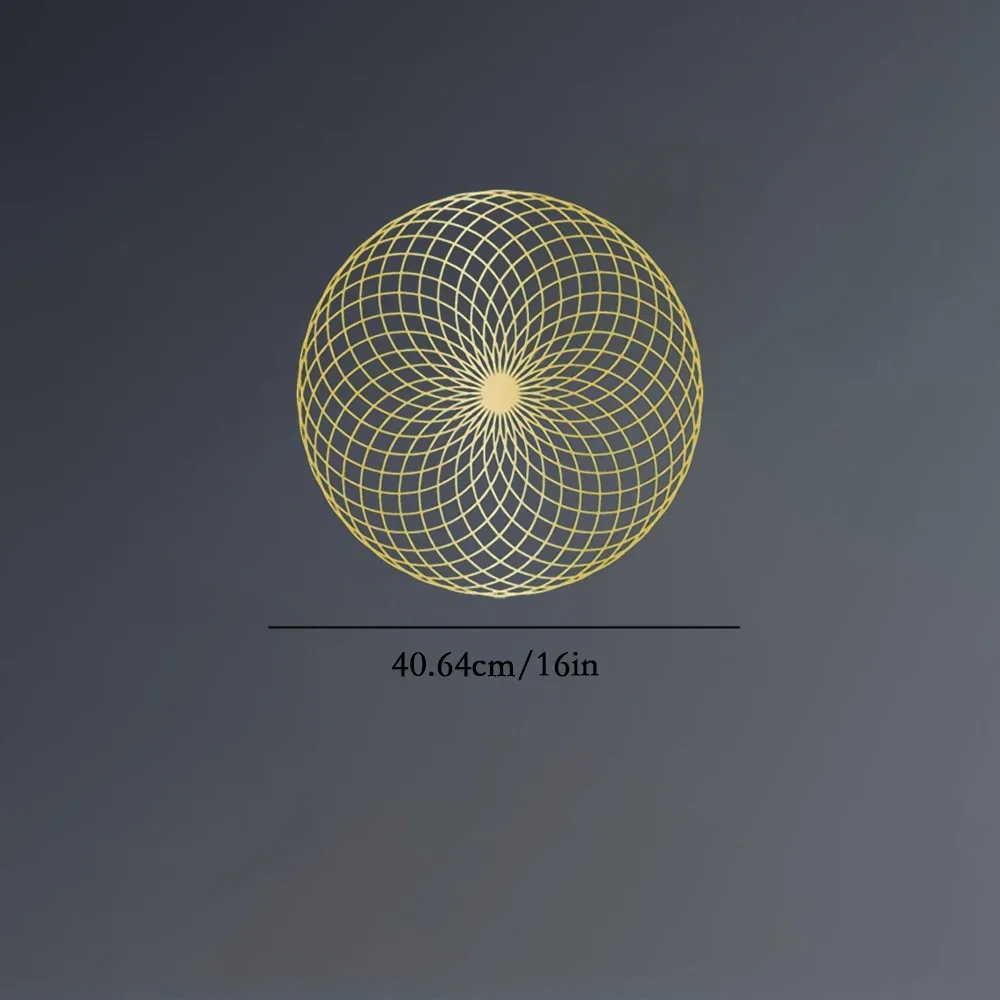 Metaliczne kreacje ścienne Mystic Yantra Wall Art Święta geometria Mandala Pierścień Dekoracja Medytacja Rzeźby Dusza salon Prezenty — zdjęcie 3