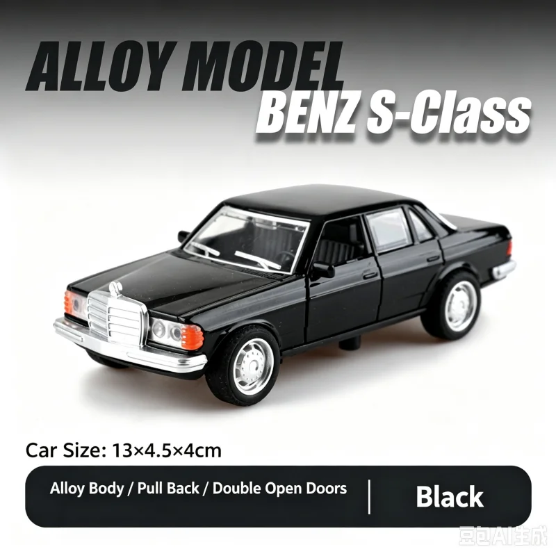 1:36 Scale Retro Classic Car Alloy Car Model Set, 3 Colors Alloy Die-Casting Small Car, Can Open the Door, Return Function, Desk view 5