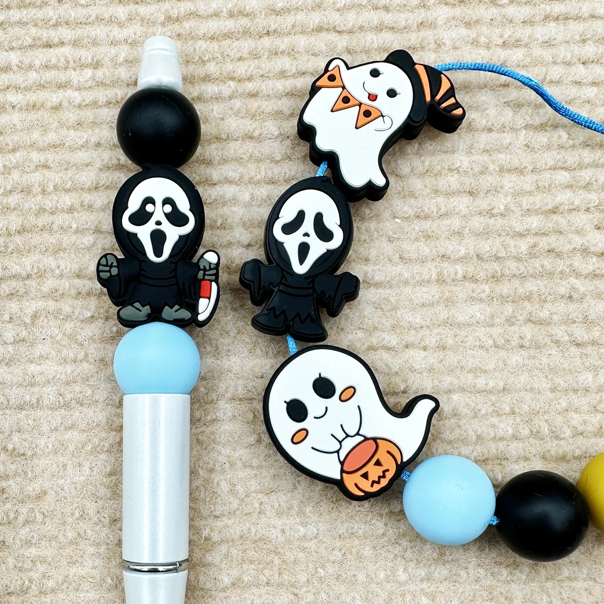 10PC Baby Silicone Bead Baby Halloween Ghost Beads Teethe Baby DIY String Pen Bead Nipple Chains Jewelry Accessories Kawai Gifts