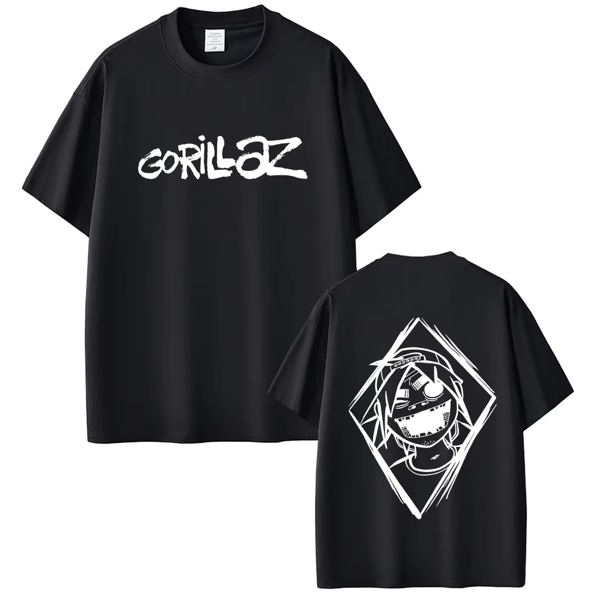 Rock Band Gorillaz Face Graphic T-shirt Men Women Hip Hop Fashion Crewneck T Shirts Men's Vintage Gothic Streetwear Male Clothes