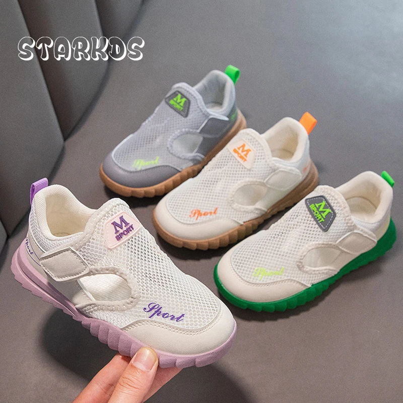 

Slip-on Mesh Sneakers Girls 2023 Summer New Purple Sandals Boys Anti-slip Running Tennis Kids Brand Design Sporty Net Shoes