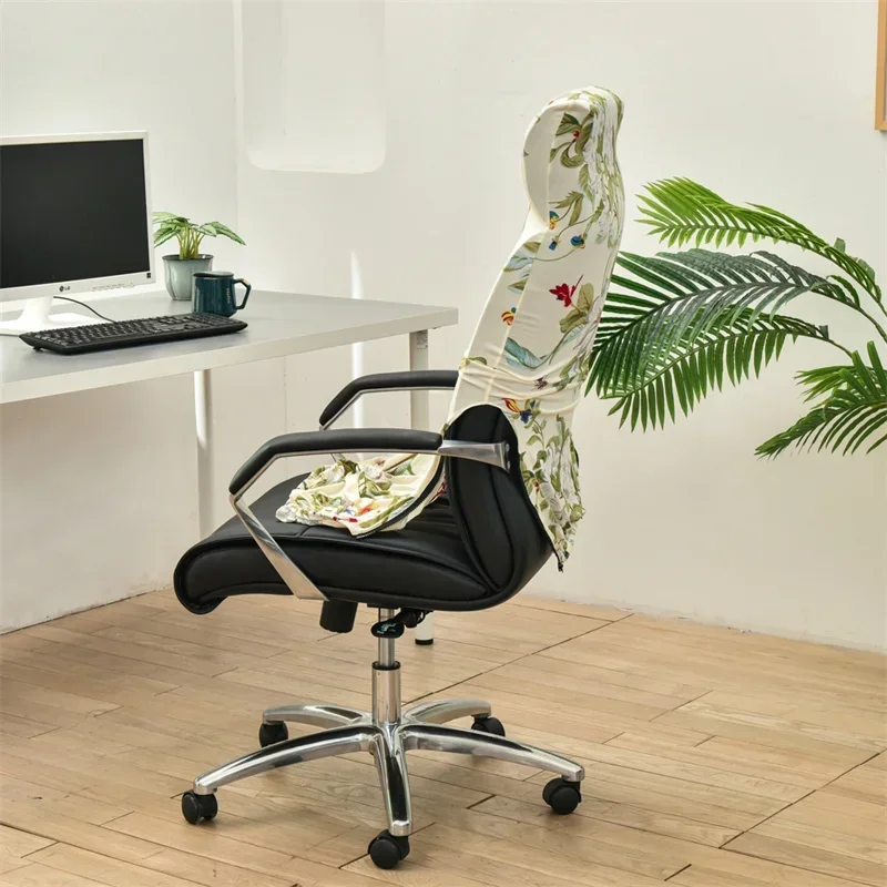 Floral Prints Elastic Office Chair Cover Geometry Stretch Computer Chairs Slipcovers Rotating Gaming Seat Covers Dust Protector