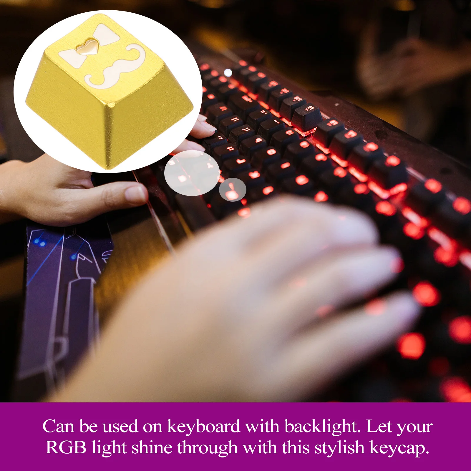 

Beard Glasses Man Design Aluminum Alloy Replacement Keycap For Mechanical Keyboard Esc Key Caps Gaming Computer Accessory