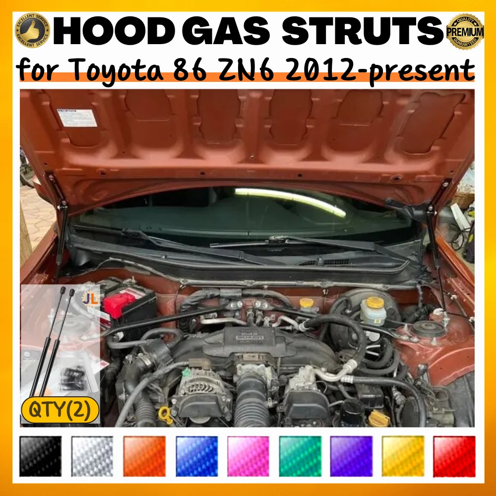 

Qty(2) Hood Struts for Toyota 86 ZN6 2012-present Front Bonnet Modify Gas Springs Shock Absorber Lift Supports Dampers