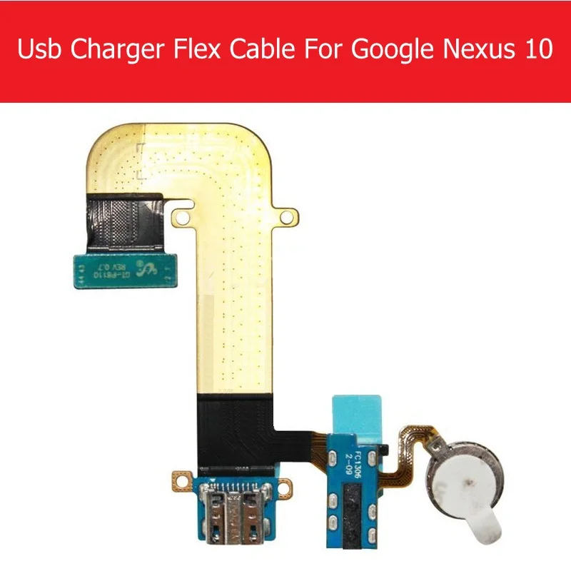 USB Charging Connector Flex Cable For Samsung Google Nexus 10 P8110 GT-8110 USB Charger Flex Cable + Vibrator Replacement Repair