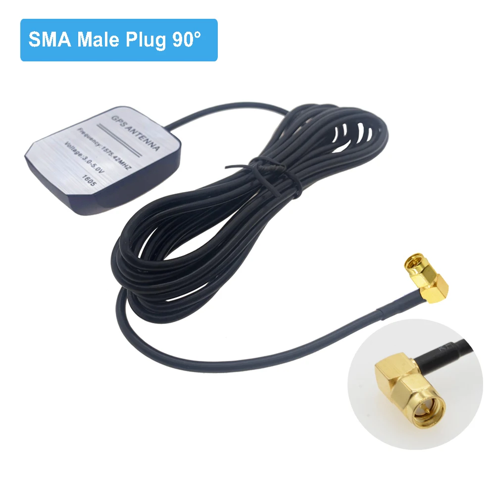 2M 3M 5M 7M Car GPS Antenna SMA Male Right Angle RG174 Cable GPS Receiver Auto Aerial Adapter For Car Navigation Camera Player