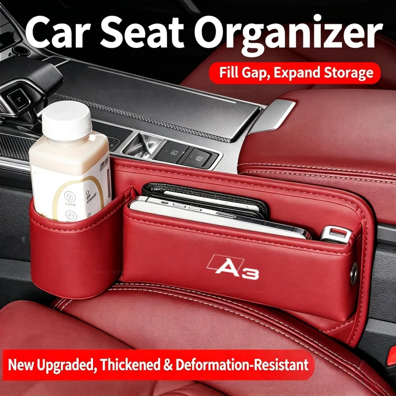 Car Seat Gap Organizer Storage Box Cup Holder Accessories For Audi A3 8P 8V 8L 2010-2018 2019 2022 2023 2024 2025 2026