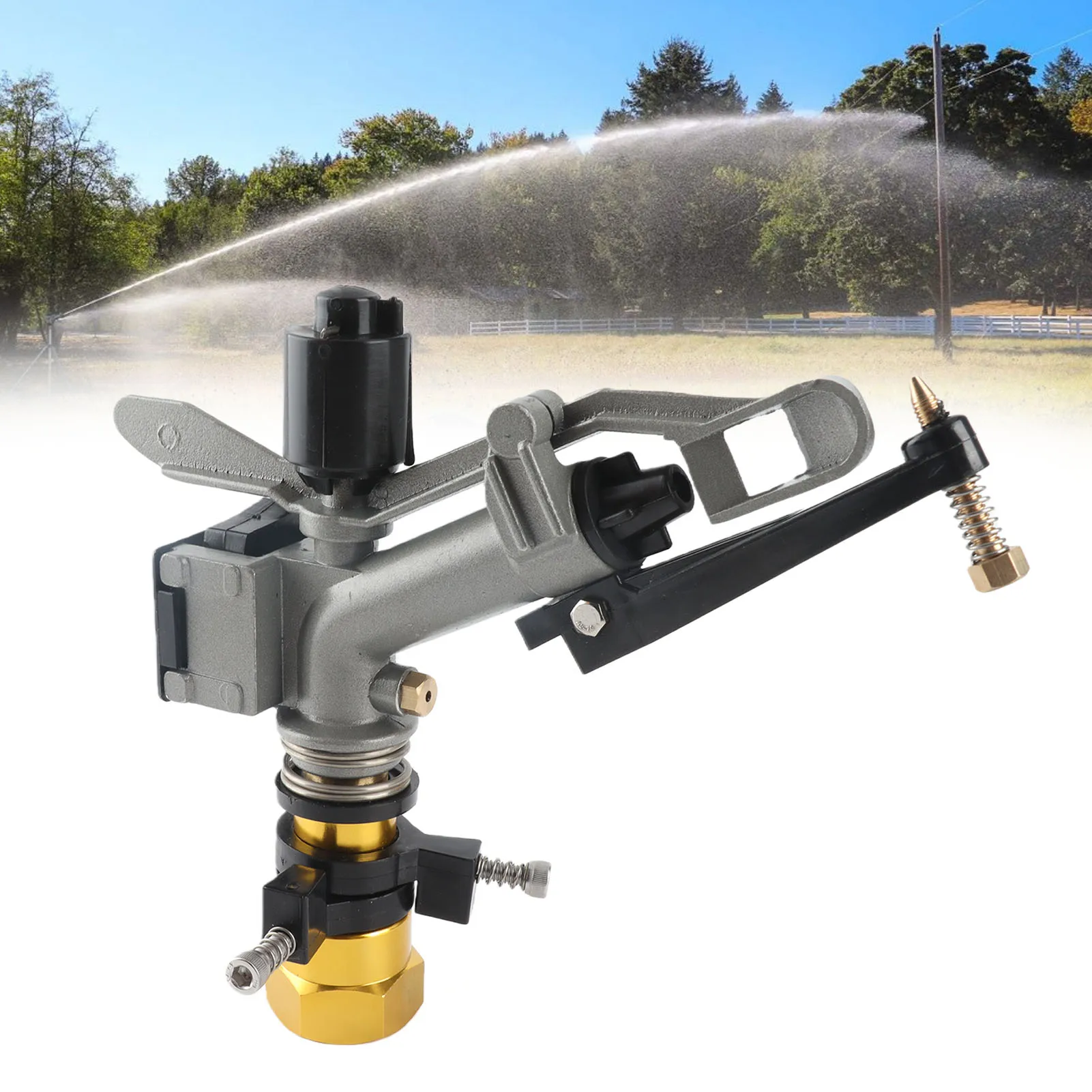 

Impact Sprinkler 360 Degree Auto Rotating Large Area Irrigation Sprinkler with 1 Inch FNPT Interface for Yard Garden Lawn
