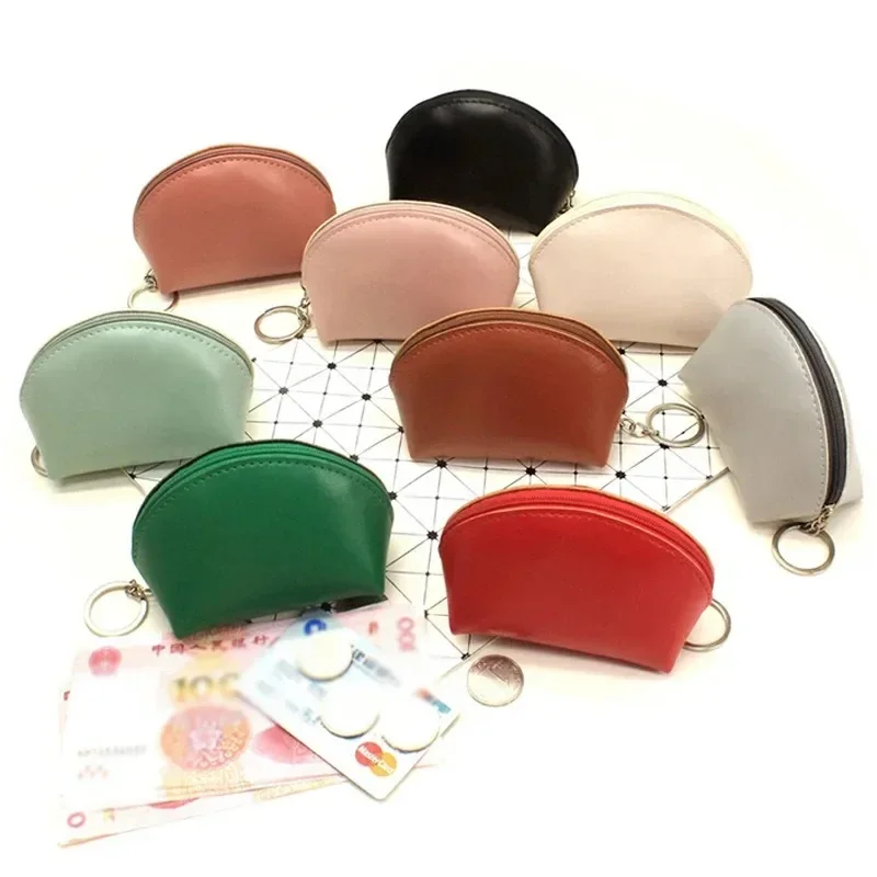 PU Leather Mini Wallet For Women Pendant Key Chain Clutch Bag Coin Bag Men Purse With Chain Zipper Creative Cute Small Wallets