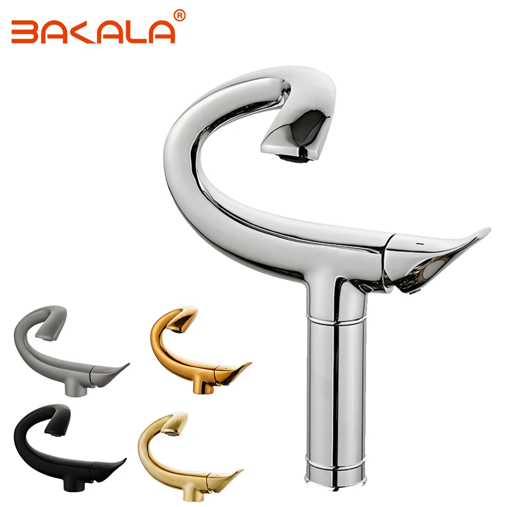 

BAKALA Basin Faucets Modern Bathroom Mixer Tap Brass Washbasin Faucet Single Handle Single Hole Elegant Crane For Bathroom tap