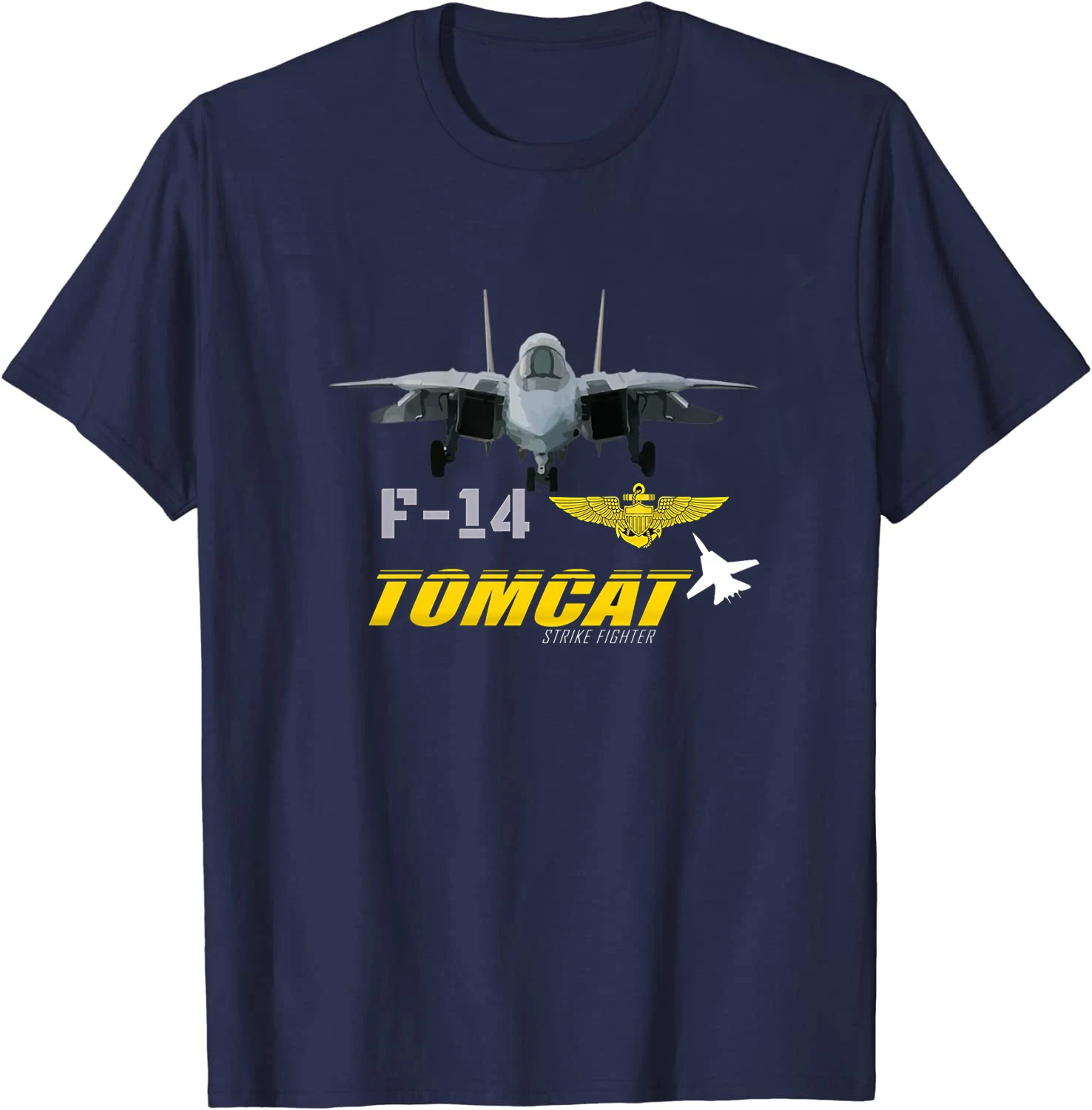 Naval  F-14 Tomcat Military Plane Jet Fighter T-Shirt 100% Cotton O-Neck Summer Short Sleeve Casual Mens T-shirt Size S-3XL