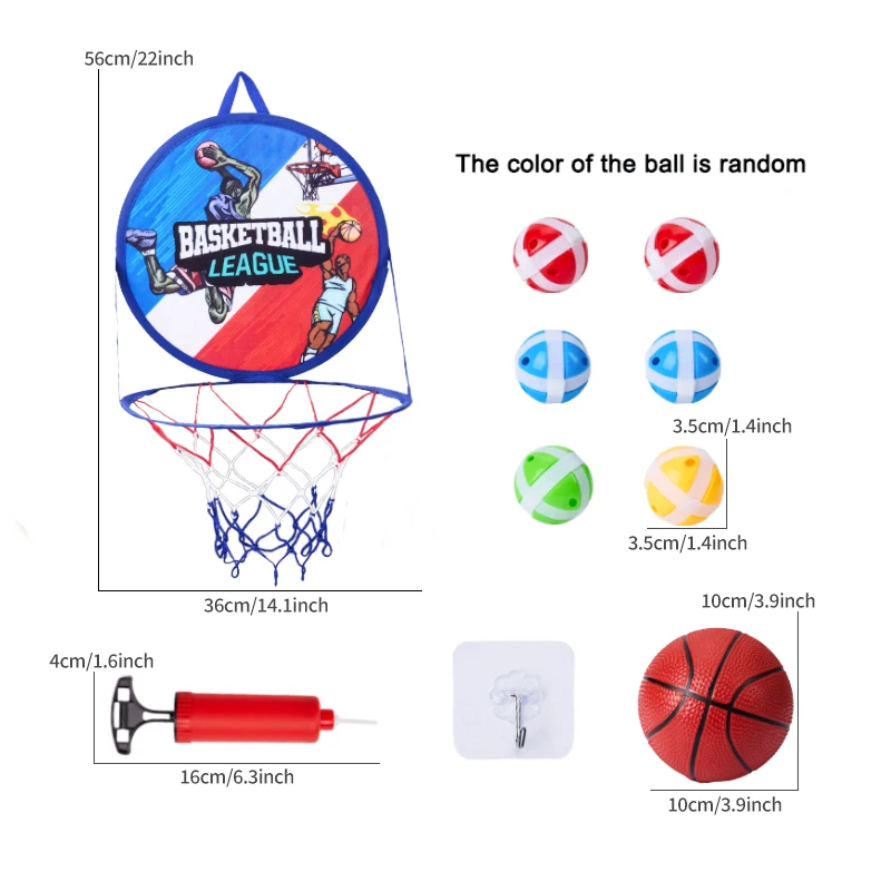 Kid Basketball hoops Dartboard Set With Adhesive Balls Indoor Outdoor Sports Toys Games For Children Christmas Present Birthday