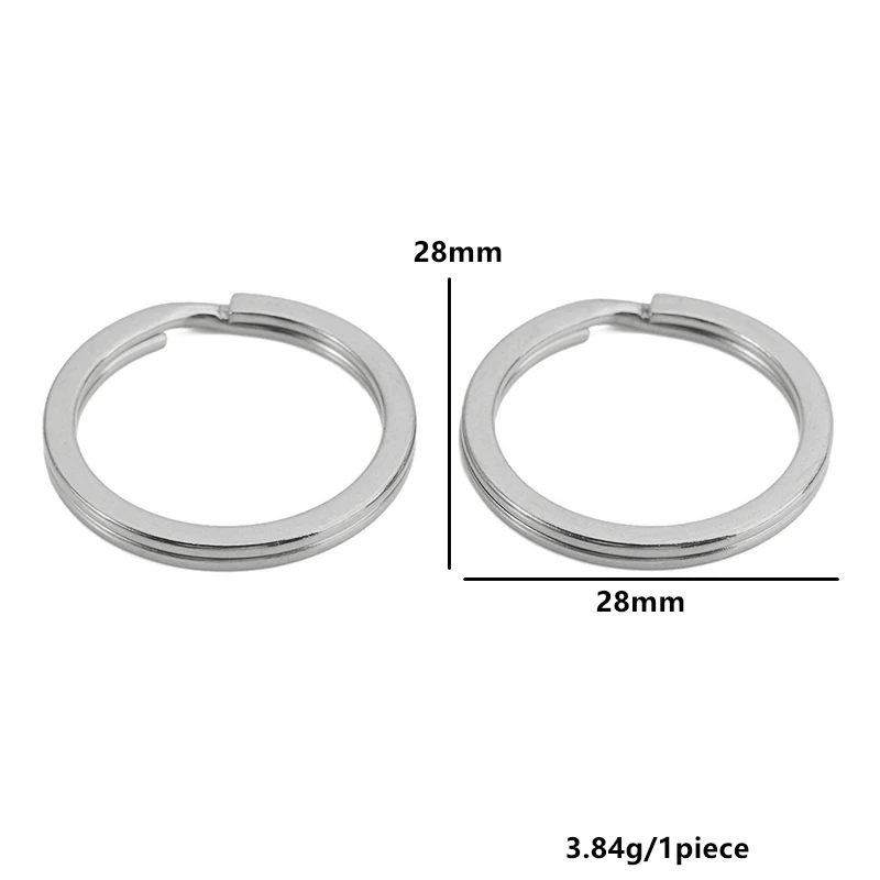 10pcs Stainless Steel Flat Split Keyring & Open Jump Rings for Keychains