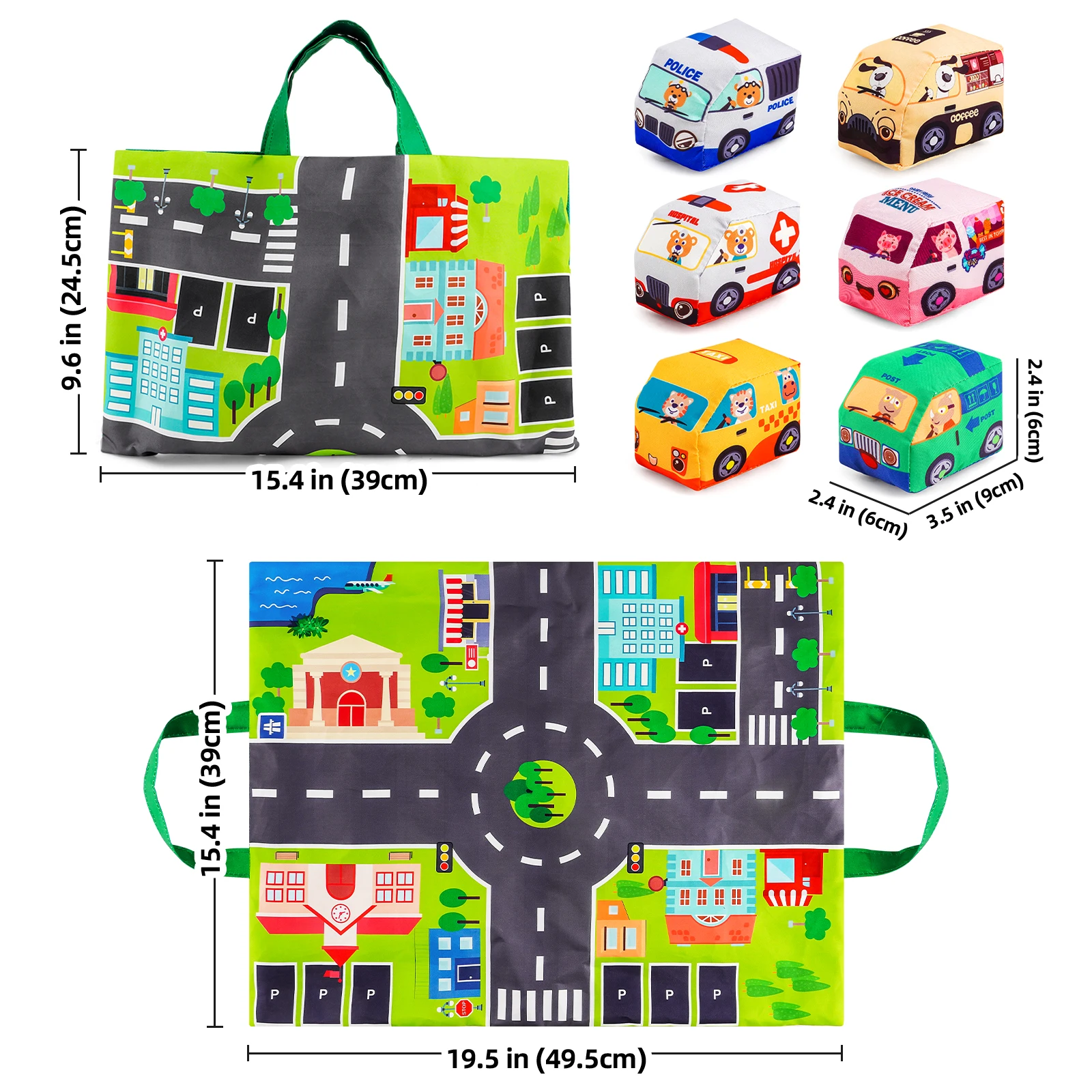 Tapis de jeu de circulation routière de la ville pour les enfants, jeu de voiture de simulation, antidérapant, lavable