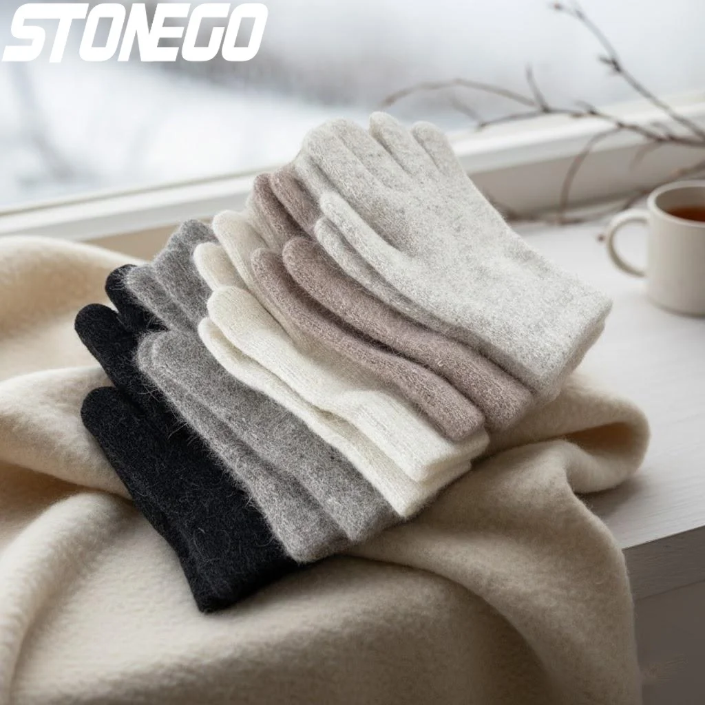 

Теплые толстые вязаные зимние перчатки для езды на велосипеде и вождения, полнопалые перчатки для активного отдыха для мужчин и женщин